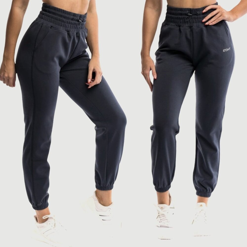 ECHT Black Double Band Storm Joggers Athleisure Loungewear Gym Cozycore
